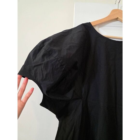 JARBO CERCHI SHORT SLEEVE BLOUSE IN ITALIAN COTTON L/XL BLACK $298 - Picture 9 of 12